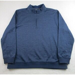 Under Armour Sweater Mens 2XL Blue‎ 1/4 Zip Pullover Loose Fit Performance